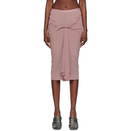 Pink Draped Midi Skirt 241232F092000