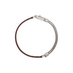 Brown   Silver Snakechain Necklace 241232M145002