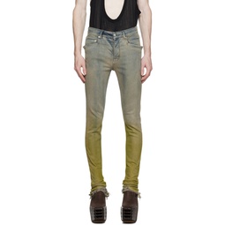 Off White   Yellow Tyrone Cut Jeans 232232M186030