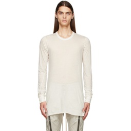 White Basic Long Sleeve T Shirt 212232M213033