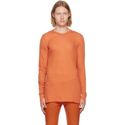 Orange Basic Long Sleeve T Shirt 222232M213053