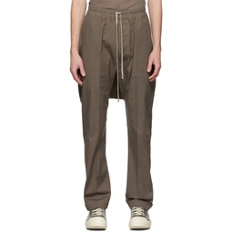 Taupe Drawstring Long Trousers 221232M191025