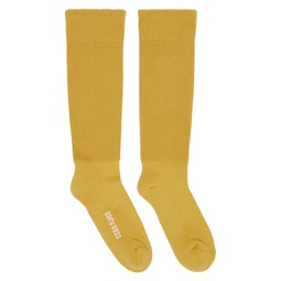 Yellow Thick Socks 231232M220005