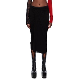 Black Wrap Midi Skirt 241232F092005