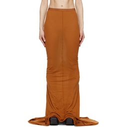Orange Pillar Maxi Skirt 241232F093032