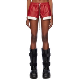Red Fog Boxer Leather Shorts 241232F088010