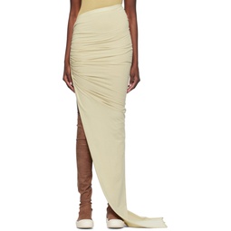 Off White Floor Length Maxi Skirt 241126F093015
