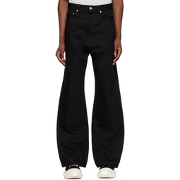 Black Double Knee Geth Cut Jeans 241126M186055