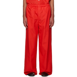 Red Elasticized Trousers 232661M191000