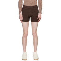 Brown Marled Shorts 232661M193000