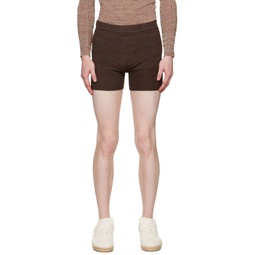 Brown Marled Shorts 232661M193000