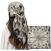 RIIQIICHY 100% Silk Scarf Head Scarf for Women Hair Scarf for Sleeping Hair Wrapping at Night Square Neck Scarves