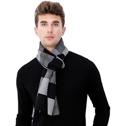 RIONA Mens Merino Wool Blend Knitted Scarf - Soft Warm Cashmere Feel Neckwear