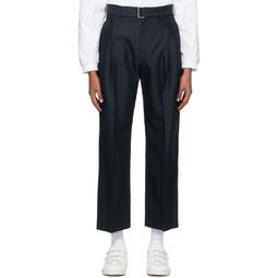 Navy Belted Trousers 231249M191070