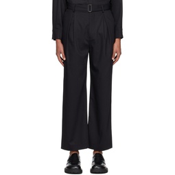 Black Inverted Pleats Trousers 231249M191073