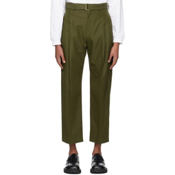 Khaki Belted Trousers 231249M191069