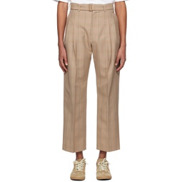 Beige Check Trousers 231249M191072