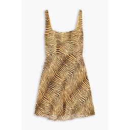 Ronan tiger-print silk crepe de chine mini dress