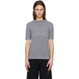 Gray Seamless T Shirt 241204M213023