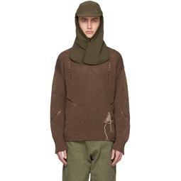 Brown Intarsia Sweater 241204M204003
