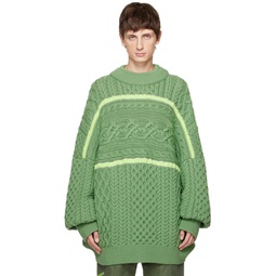 Green Crewneck Sweater 232736M201000