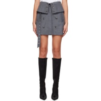 Gray Flap Miniskirt 232151F090000
