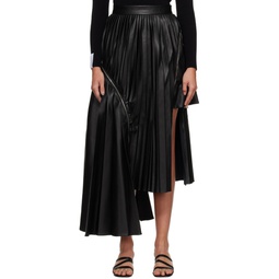 Black Pleated Midi Skirt 232151F093000