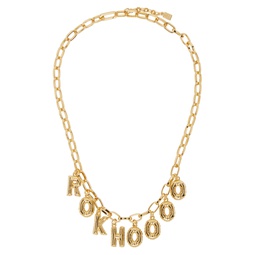 Gold Logo Charm Necklace 221151F023000