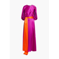 Milena cape-effect silk-satin maxi dress