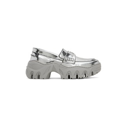 SSENSE Exclusive Silver Loafers 241654F118000
