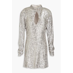 Lauper cutout sequined mesh mini dress