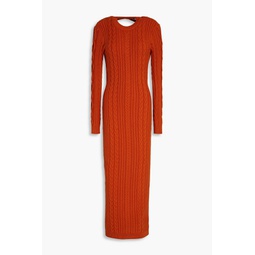 Eire open-back cable-knit midi dress