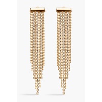 Fringed gold-tone crystal earrings