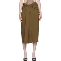 SSENSE Exclusive Brown Knotted Midi Skirt 222700F092000