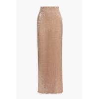 Sequined plisse-tulle maxi skirt