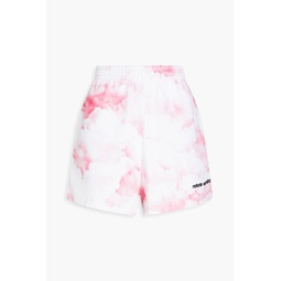 Roda embroidered tie-dyed cotton-fleece shorts