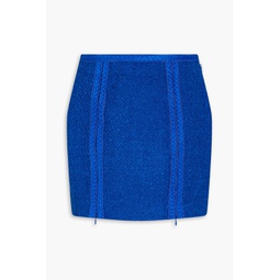 Lina zip-detailed boucle-tweed mini skirt