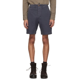 Navy Garment Dyed Shorts 241435M193003
