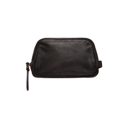 Brown Leather Travel Pouch 241435M171002