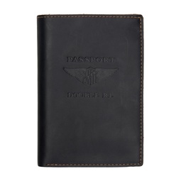 Black Leather Passport Holder 241435M162000