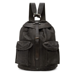 Brown Leather Rucksack Backpack 241435M166002