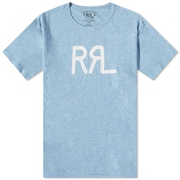 RRL Logo T-Shirt Heather Blue