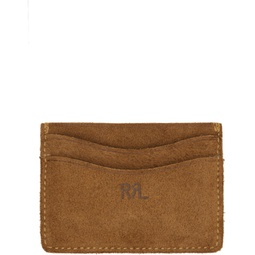 Tan Roughout Suede Card Holder 241435M163001