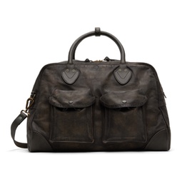 Brown Leather Duffle Bag 241435M169003