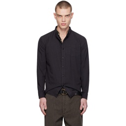 Black Garment-Dyed Shirt 241435M192006