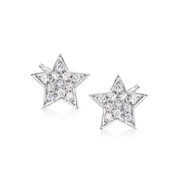 ross-simons diamond star stud earrings in sterling silver