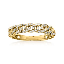 ross-simons diamond curb-link ring in 14kt yellow gold