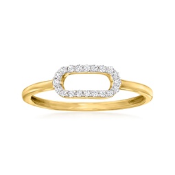 ross-simons diamond paper clip link ring in 14kt yellow gold
