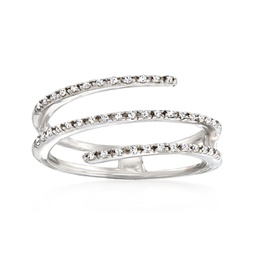 ross-simons diamond bypass ring in sterling silver