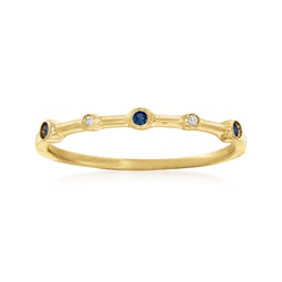 ross-simons sapphire- and diamond-accented ring in 14kt yellow gold